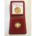 A PROOF HALF SOVEREIGN. An Elizabeth II Proof Half Sovereign dated 1980 in Royal Mint case of