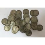 A COLLECTION OF SHILLINGS, George IV, VICTORIA, GEORGE V AND VI. A collection of silver and part