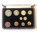 A TEN COIN 1937 PRESENTATION SET. A cased ten coin Royal Mint presentation set comprising Crown,