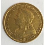 A HALF SOVEREIGN. A Victorian Half Sovereign dated 1893.