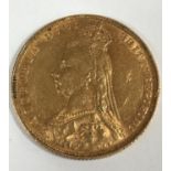 A SOVEREIGN. A Queen Victoria 'Jubilee Head' Sovereign dated 1890.