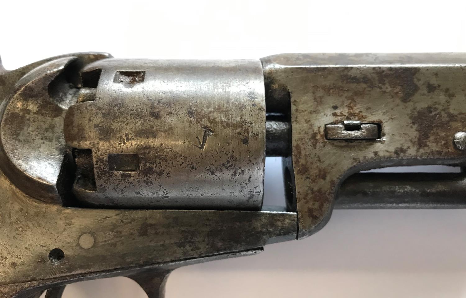 A COLT LONDON 36 CALIBRE REVOLVER. A six shot revolver by Colt, 36 calibre, lacking decorative scene - Image 7 of 8