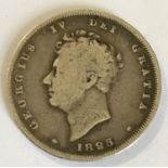 A GEORGE IV SHILLING. A George IV Shilling dated 1825. Roman I in date for 1.