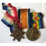 A FIRST WORLD WAR CASUALTY PAIR TO THE MEDICAL CORPS. A 1914-15 Star named to Pte W. H. Hart R.A.M.