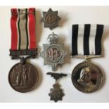 A BRITISH FIRE ASSOCIATION LONG SERVICE MEDAL AND OTHERS. A bronze British Fire Association long