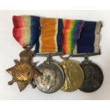 A GREAT WAR TRIO AND LONG SERVICE GROUP. A group of four comprising 1914-15 Star to J.17025 S.R.