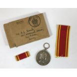 A FIRE BRIGADE LONG SERVICE MEDAL. A Fire Brigade Long Service Medal named to Fireman Arthur J.