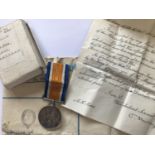 A BRITISH WAR MEDAL TO A CASUALTY OF THE R.N.A.S. A First World War British War Medal named to F.