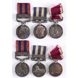 A VICTORIAN GROUP OF THREE/FOUR INCLUDING EGYPT AND INDIA MEDALS. An Indian General Service Medal