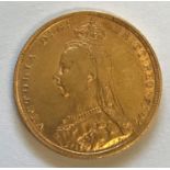 A JUBILEE HEAD SOVEREIGN. A Victorian Sovereign, Jubilee bust, dated 1889.