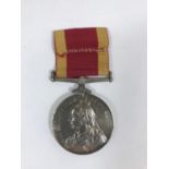 A CHINA WAR MEDAL 1900. A China War Medal 1900, named in capitals to F. Parsons, Boy 1 Cl, H.M.S.