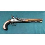 A DUELLING PISTOL BY SAMUEL OAKES. A 24 bore flintlock Duelling Pistol by Samuel Oakes with an