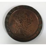 A GEORGE III TWOPENCE PIECE. A George III 'Cartwheel' twopence piece dated 1797, with traces of