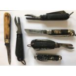 A COLLECTION OF FOLDING KNIVES TO INCLUDE JACK KNIVES AND SIMILAR. A military issue jack knife by