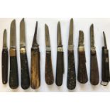 A COLLECTION OF SIXTEEN BONE HANDLED KNIVES. A collection of knives and part knives to include a two