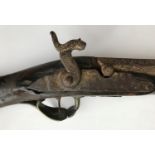 A 19TH CENTURY PERCUSSION FIRING RIFLE. A three quarter size rifle with 63.5cm barrel tapering
