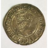 A HENRY VII GROAT. A Henry VII Groat, profile issue, mm. probably Pheon for 1505-9.