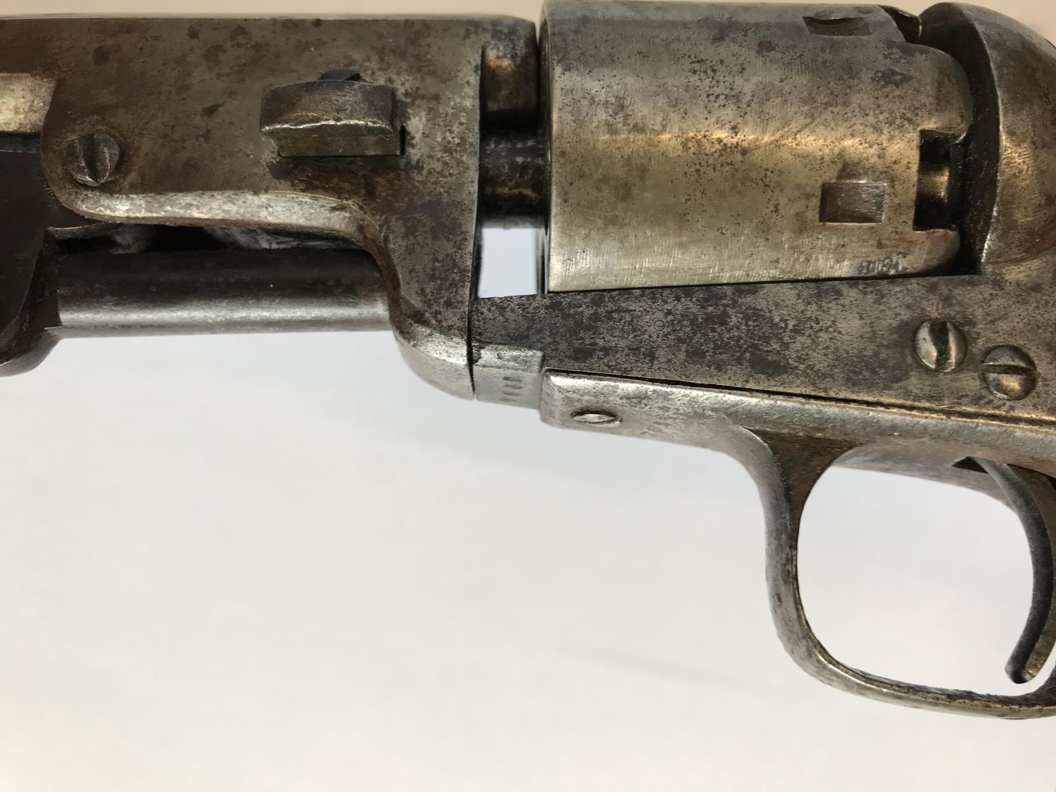 A COLT LONDON 36 CALIBRE REVOLVER. A six shot revolver by Colt, 36 calibre, lacking decorative scene - Image 8 of 8