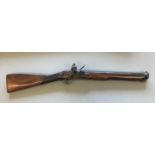 A REPRODUCTION BLUNDERBUSS TYPE GUN. A reproduction Blunderbuss type muzzle loading gun with a 39 cm