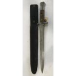 A VICTORIAN 1888 Mk1 PATTERN BAYONET AND SCABBARD. A Lee Metford 1888 Pattern Mk1 bayonet with a