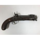 A SINGLE BARREL PERCUSSION CAP TRAVELLING PISTOL BY HOLL OF BRISTOL. A travelling pistol with