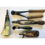 A COLLECTION OF SHOT MAKING TOOLS AND ACCESSORIES. A collection of tools and accessories to