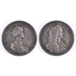 A SILVER MEDAL COMMEMORATING THE MARRIAGE OF CHARLES II. Obv. Charles II Laureate Bust, R. within "