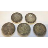 VICTORIAN CROWNS AND DOUBLE FLORINS. Victorian Crowns for 1887, 1890 and 1897 LXI rim, Double