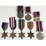 A GEORGE V LONG SERVICE AND GOOD CONDUCT MEDAL AND OTHERS. A George V Long Service and Good