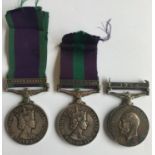 THREE GENERAL SERVICE MEDALS. A General Service Medal 1918-62 with Iraq clasp named to G-134528