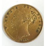A SOVEREIGN. A Queen Victoria 'Young Head' Shield back Sovereign, S for Sydney Mint, dated 1877.