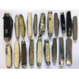A COLLECTION OF TWENTY ASSORTED POCKET KNIVES. A collection of pocket knives to include one and