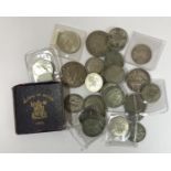 A COLLECTION OF SILVER AND PART SILVER AND OTHER PRE-DECIMAL COINS. Crowns for 1935, 1937 and