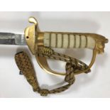 A NAVAL OFFICER'S SWORD BY GIEVES. An Elizabeth II Naval Officers Sword by Gieves of London. The