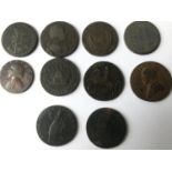 A COLLECTION OF LATE 18th CENTURY COPPER TOKENS, A collectio of Copper tokens to include a Leeds