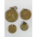A 'JUBILEE HEAD' HALF SOVEREIGN AND OTHERS. A Victorian 'Jubilee head' shield backed half
