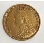 A HALF SOVEREIGN. A Queen Victoria 'Jubillee Head' shield back Half Sovereign dated 1892.
