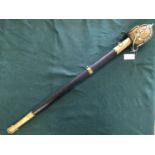 A REPLICA SCOTTISH INFANTRY OFFICERS BASKET HILT SWORD. A replica 1828 pattern broadsword with an 81