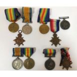 A COLLECTION OF GREAT WAR TRIO'S AND PAIRS. A Collection of First Worlds War Medals comprising a War