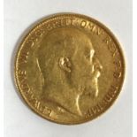 A HALF-SOVEREIGN. An Edward VII Half-Sovereign dated 1904.