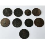 A COLLECTION OF LATE 18th CENTURY COPPER TOKENS. A collection of tokens to include A Birmingham