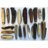 A COLLECTION OF TWENTY FOUR MODERN AND PART FOLDING KNIVES. A collection of varied knives and part