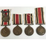 FOUR SPECIAL CONSTABULARY LONG SERVICE MEDALS. Two George V and two George VI Special Constabulary