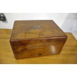 CIGAR HUMIDOR a large cigar humidor, the outer case made in walnut with a hinged lid and metal