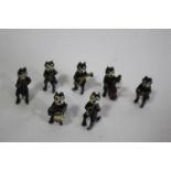 FELIX THE CAT - PAINTED MUSICAL BAND a collection of 7 painted metal figures, with depictions of