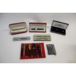 PEN SETS & FOUNTAIN PENS including a boxed Sheaffer pens and pencil set, a boxed Sheaffer fountain