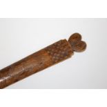 18THC TREEN STAY BUSK - 1726 the treen love token of tapering form, the top section with the
