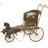 RARE VICTORIAN CHILD'S CARRIAGE - HORSES an unusual late Victorian child's carriage, with a