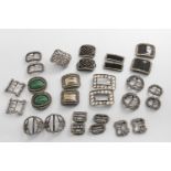 EIGHT PAIRS OF LATE 18TH / EARLY 19TH CENTURY PASTE-SET BUCKLES (some with silver backs, some