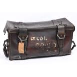 PAIR OF INDIAN COLONIAL LEATHER TRUNKS - ELEPHANT PANNIERS an interesting pair of heavy duty leather